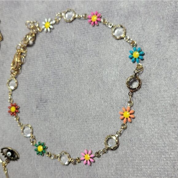 Austrian Crystal Charm Anklet set of 3 - Picture 7 of 16